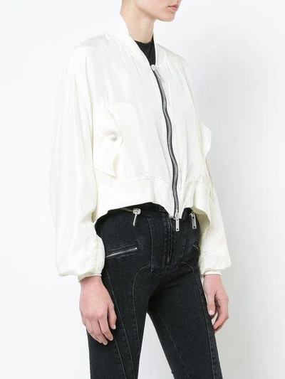 Shop Ben Taverniti Unravel Project Cropped Lightweight Jacket In White