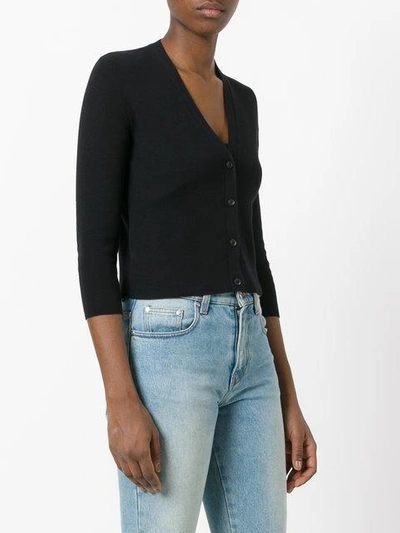 Shop Prada Cropped Fitted Cardigan - Black