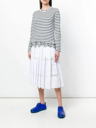 Shop Comme Des Garçons Comme Des Garçons Broderie Anglaise Pleated Skirt - White