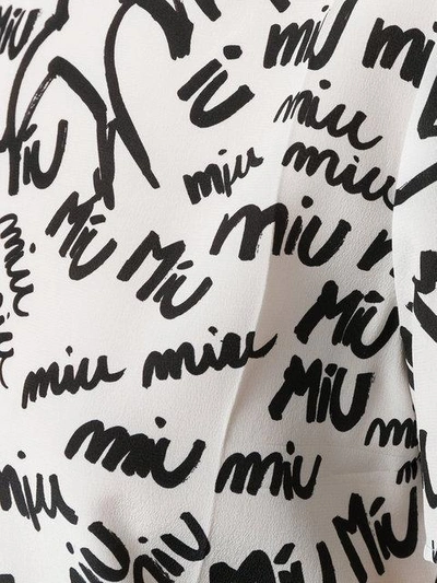 Shop Miu Miu Logo Graffiti Top