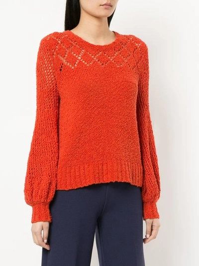 Shop Onefifteen Bishop Sleeve Knitted Jumper In Yellow