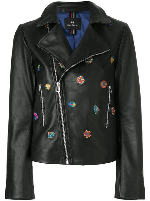 Ps By Paul Smith Kyoto Floral Embroidery Biker Jacket Modesens