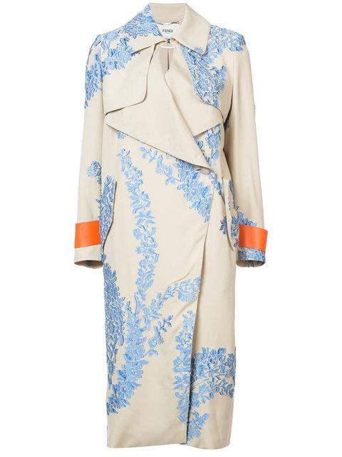 Fendi Floral Double-breasted Coat In 