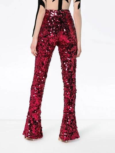 high waisted sequin flared trousers