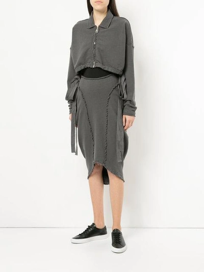 Shop Jw Anderson Raw Trim Skirt In Grey