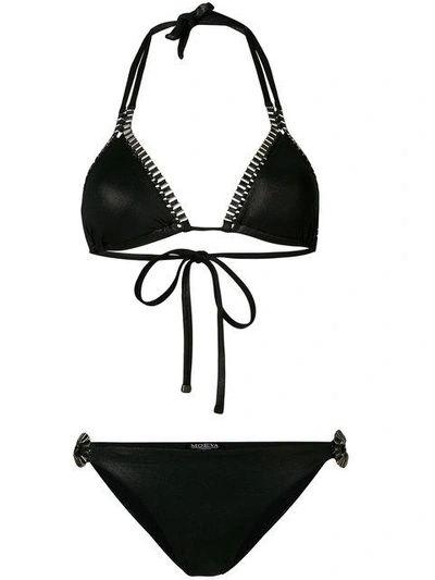 Shop Moeva Embellished Bikini Set In Black