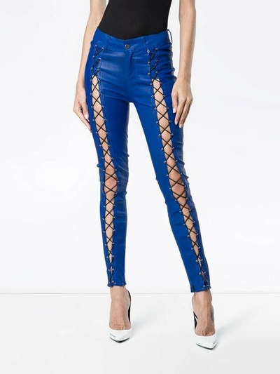 Shop Filles À Papa Skinny Lace In Blue