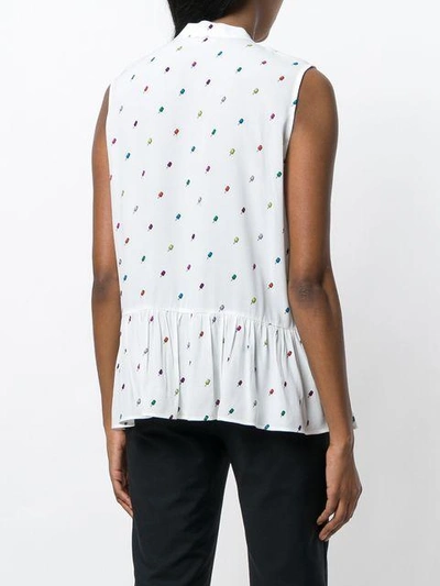 Shop Ps By Paul Smith Printed Sleeveless Blouse - White