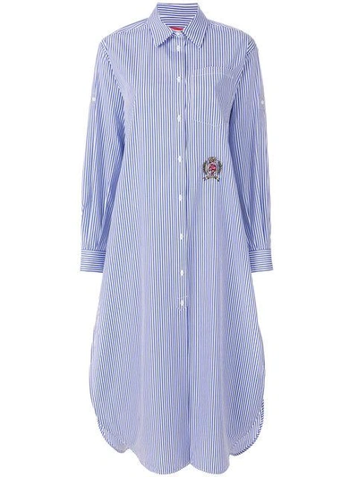Shop Tommy Hilfiger Striped Shirt Dress In Blue