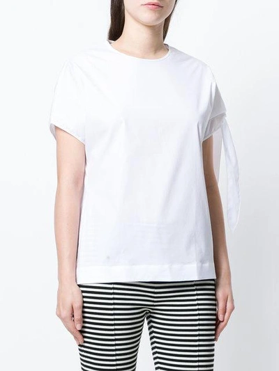 Shop Fay Short Sleeved Tie Shirt In White