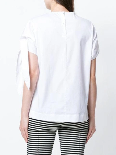 Shop Fay Short Sleeved Tie Shirt In White