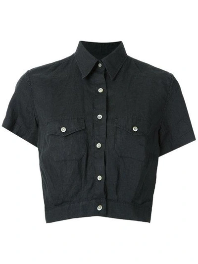 Shop À La Garçonne Cropped Shirt - Black