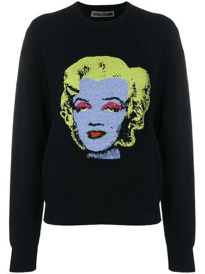 Shop Versace Marylin Monroe Print Sweatshirt In Black