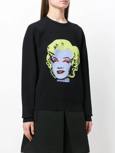 Shop Versace Marylin Monroe Print Sweatshirt In Black