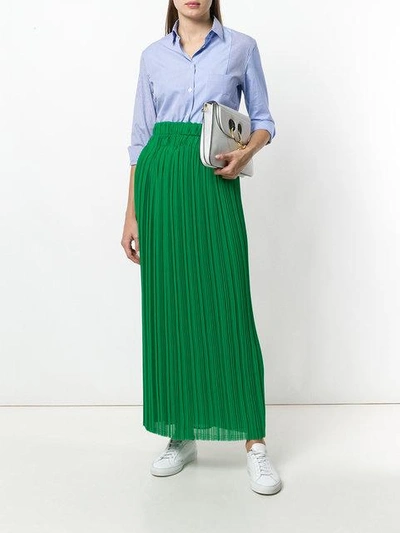 Shop P.a.r.o.s.h Long Flared Skirt In Green