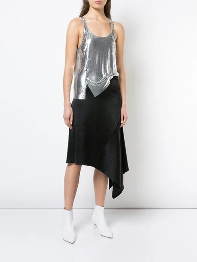 Shop Paco Rabanne Metallic Asymmetric Vest - Grey