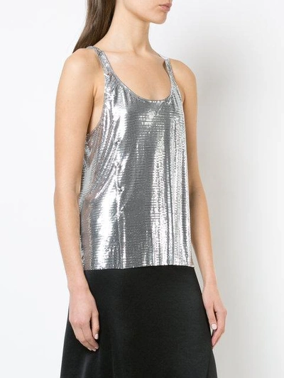 Shop Paco Rabanne Metallic Asymmetric Vest - Grey