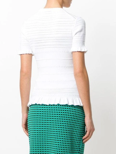 Shop Kenzo Perforated Knit Top In White