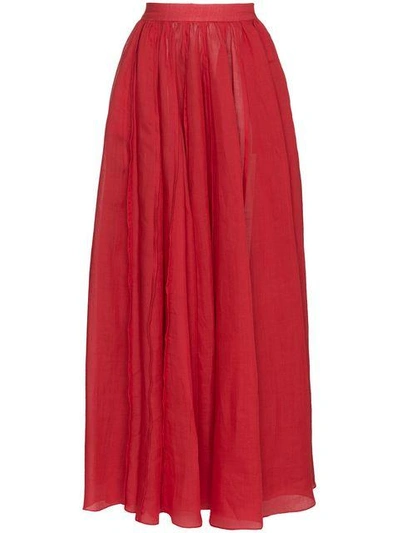 Shop Three Graces Arlene High Waist Ramie Maxi Skirt