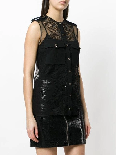 Givenchy Sleeveless Lace Blouse In Black