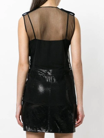 Shop Givenchy Sleeveless Lace Blouse In Black