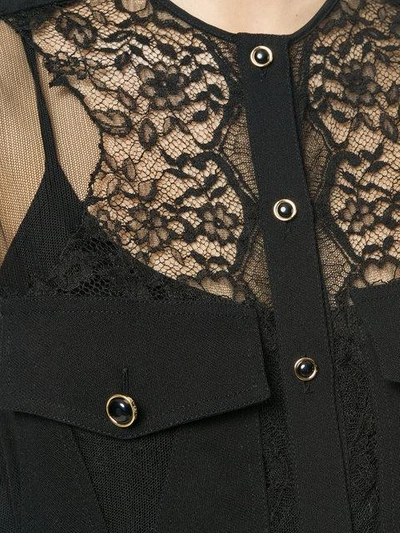 Shop Givenchy Sleeveless Lace Blouse In Black