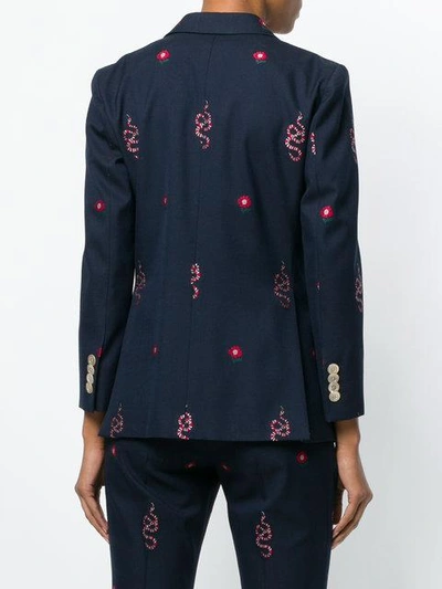 Shop Gucci Kingsnake And Floral Embroidered Jacket