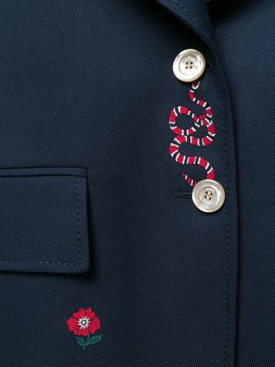 Shop Gucci Kingsnake And Floral Embroidered Jacket