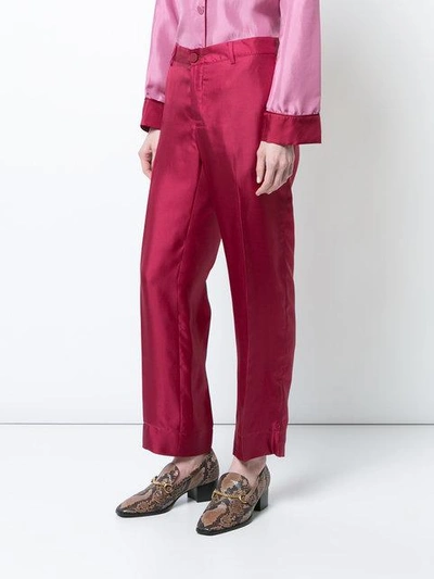 Shop F.r.s For Restless Sleepers Cropped Fitted Trousers In Pink