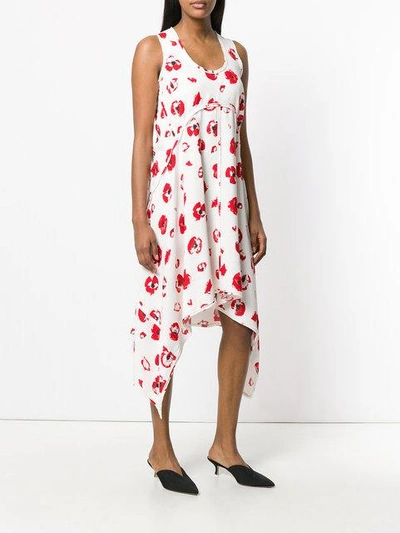 Shop Proenza Schouler Asymmetric Floral Print Dress - Neutrals