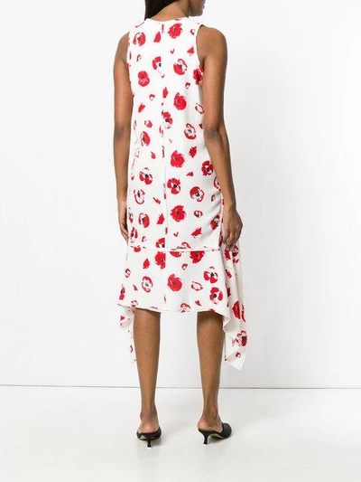Shop Proenza Schouler Asymmetric Floral Print Dress - Neutrals