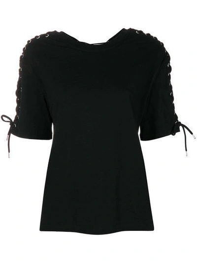 Shop Mcq By Alexander Mcqueen Mcq Alexander Mcqueen Lace-up Detail T-shirt - Black