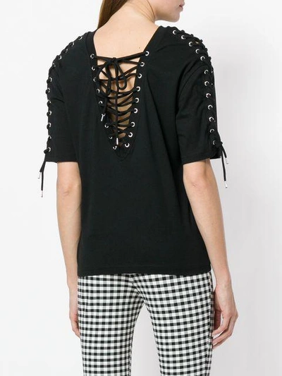 Shop Mcq By Alexander Mcqueen Mcq Alexander Mcqueen Lace-up Detail T-shirt - Black