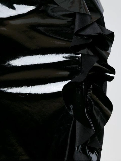 Shop Tufi Duek Vinyl Ruffled Skirt - Black