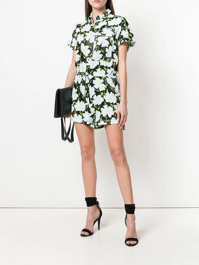 Off-white Floral Print Playsuit - Multicolour In Multicolour