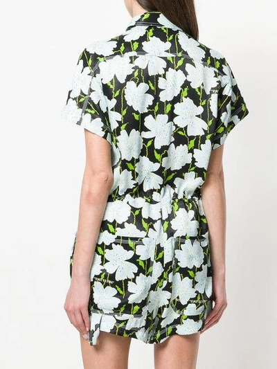 Off-white Floral Print Playsuit - Multicolour In Multicolour