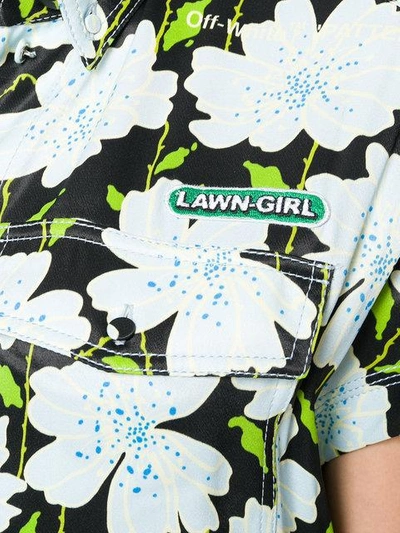 Off-white Floral Print Playsuit - Multicolour In Multicolour