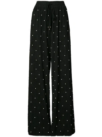 Shop Prabal Gurung Pearl Embroidered Trousers In Black