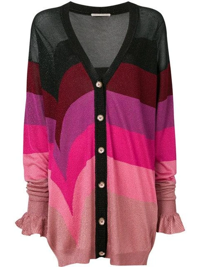 Shop Marco De Vincenzo Geometric Astro Longline Cardigan In Multicolour