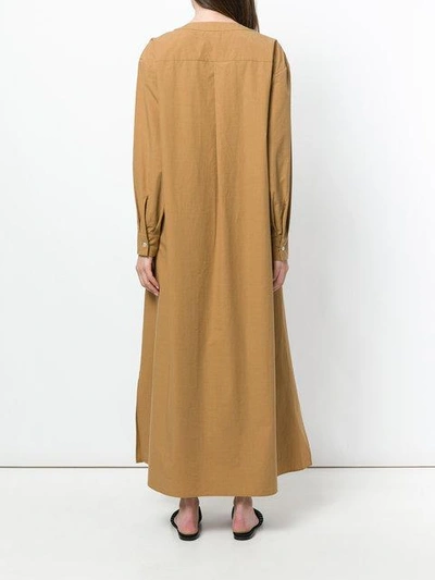 Shop Cristaseya Long Sleeves Shirt Dress - Brown