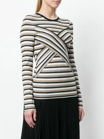 Shop Marco Bologna Striped Fringes Top In Multicolour