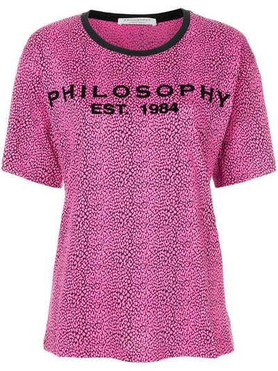 Shop Philosophy Di Lorenzo Serafini Printed Logo T-shirt - Pink
