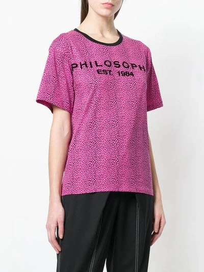 Shop Philosophy Di Lorenzo Serafini Printed Logo T-shirt - Pink
