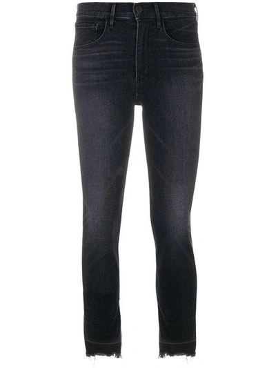 Shop 3x1 Frayed Hem Cropped Jeans In Black