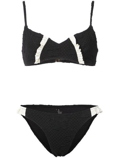 Shop Morgan Lane Jacquard Lulu Bikini Set In Black