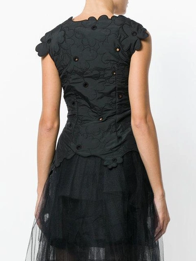 Shop Simone Rocha Quilted Floral Top - Black