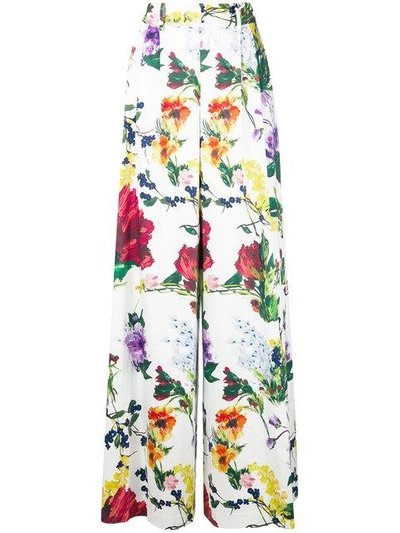 floral-print pleated palazzo pants