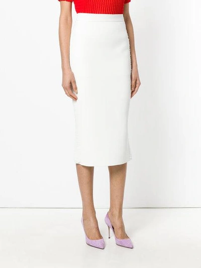 Shop Victoria Beckham Knit Pencil Skirt In White