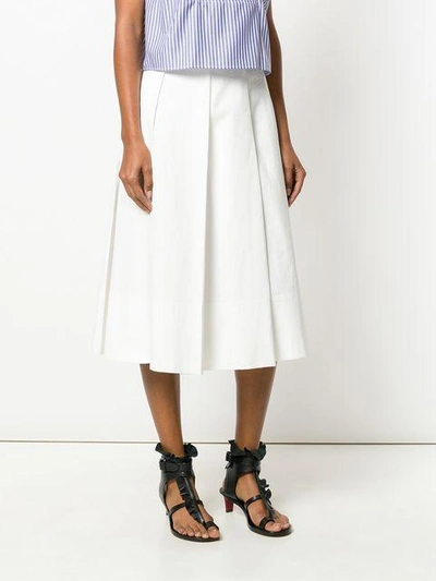 Shop Carven A-line Pleated Skirt - White