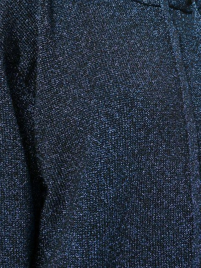 Shop Maison Margiela Lurex Knit Hoodie - Blue